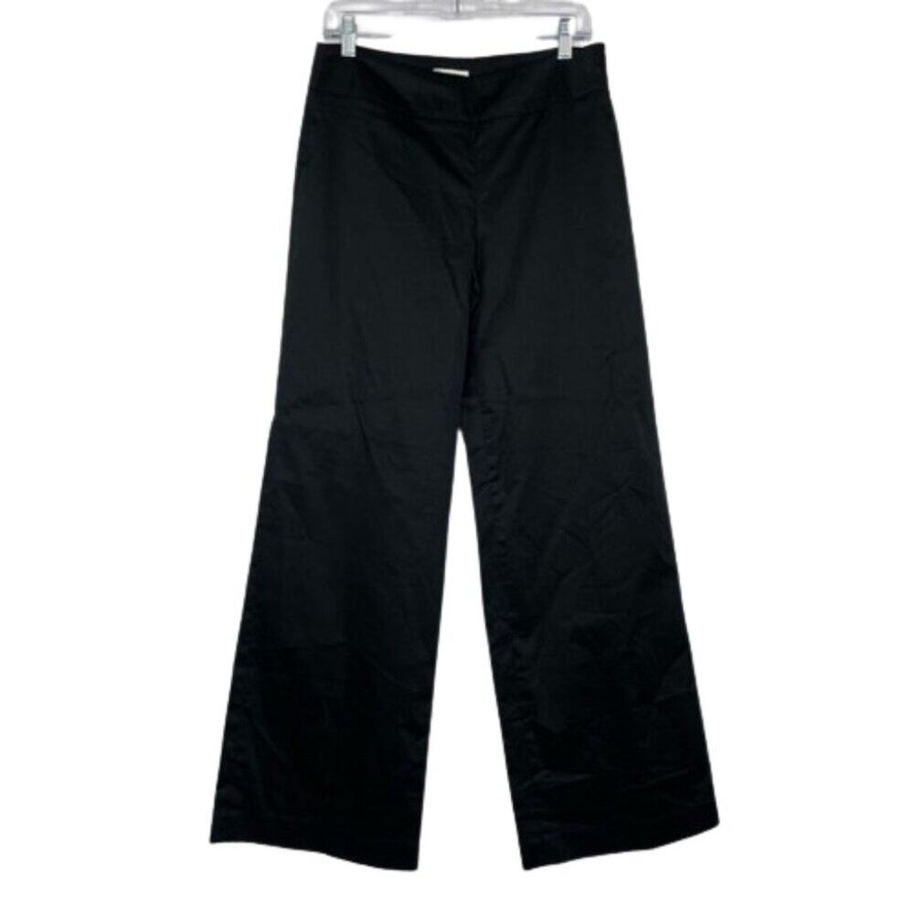 Neiman Marcus Exclusive Black Wide Leg Trouser Pants City Career Wear Women's 6